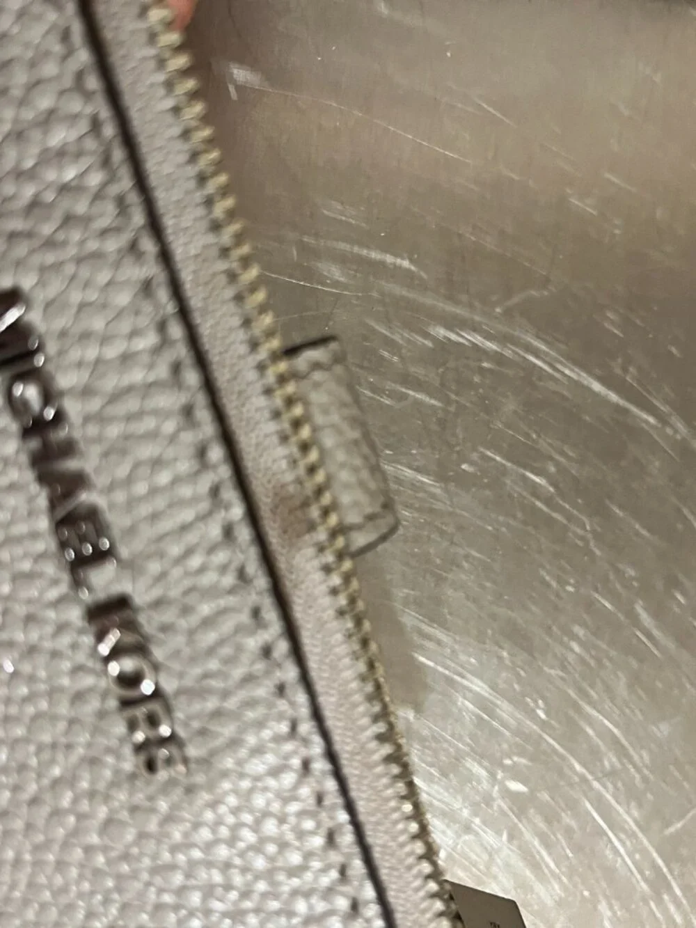 MICHAEL KORS Bi Fold Pebbled Leather Gray Wallet Wristlet